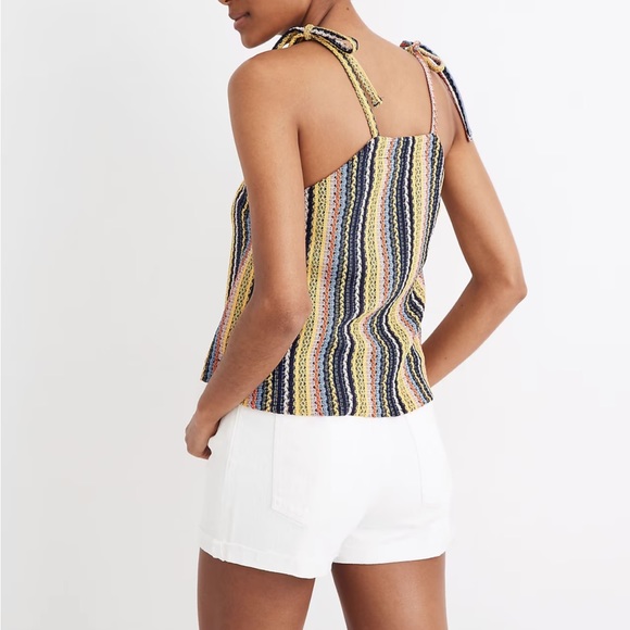 Madewell Crochet Tie Shoulder Rainbow Tank Top XS - Picture 3 of 7